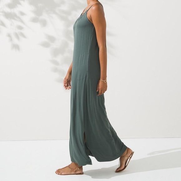Soma Green Maxi Dress XL olive - Picture 4 of 15